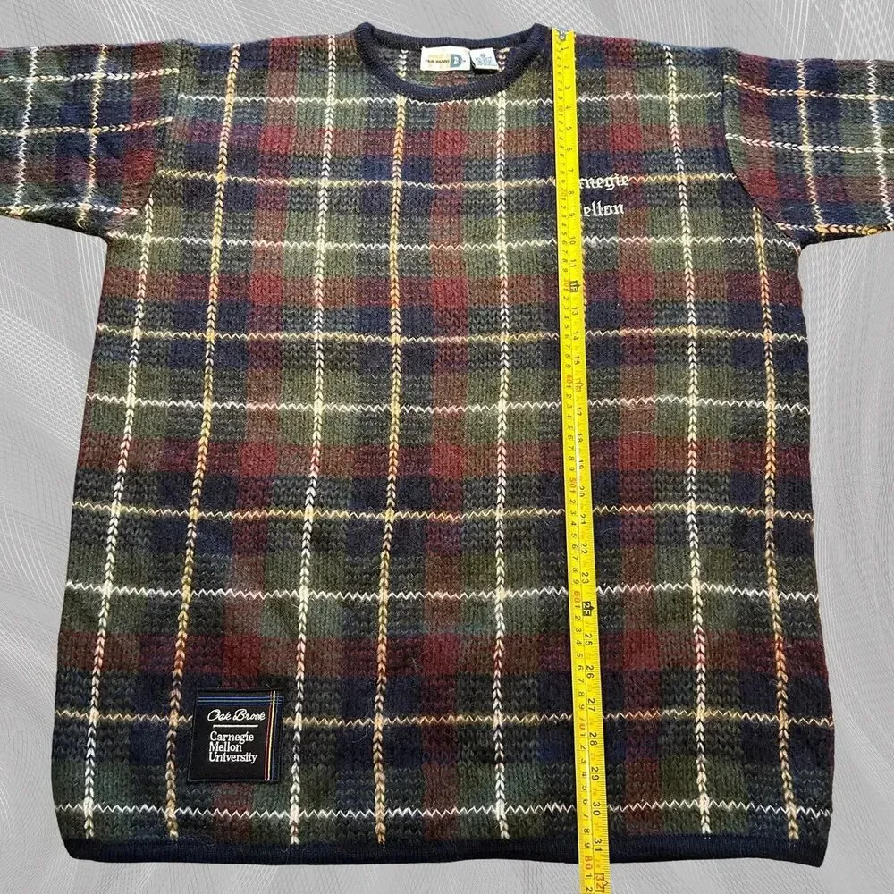 Oak Brook x Carnegie Mellon University Upcycled Tartan Plaid Sweater Size XXL